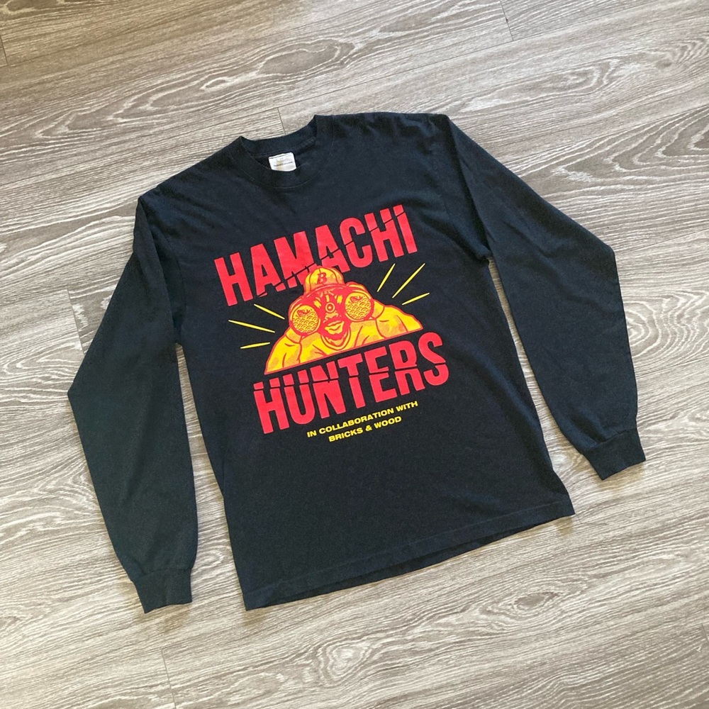 Bricks & Wood Black and Red Long Sleeve Tee